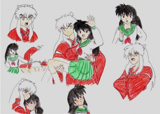 Inuyahsa And Kagome Collage