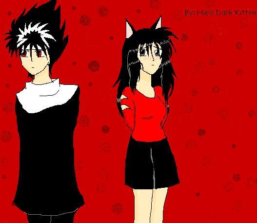 Hiei And Neko On Paint