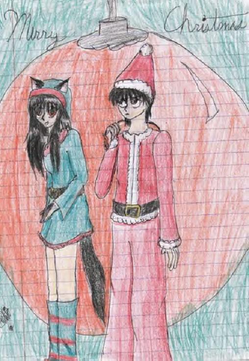 Merry Chirstmas From Hiei And Neko