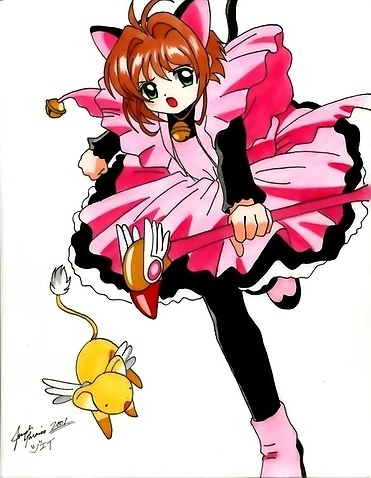 Sakura with Kero-chan