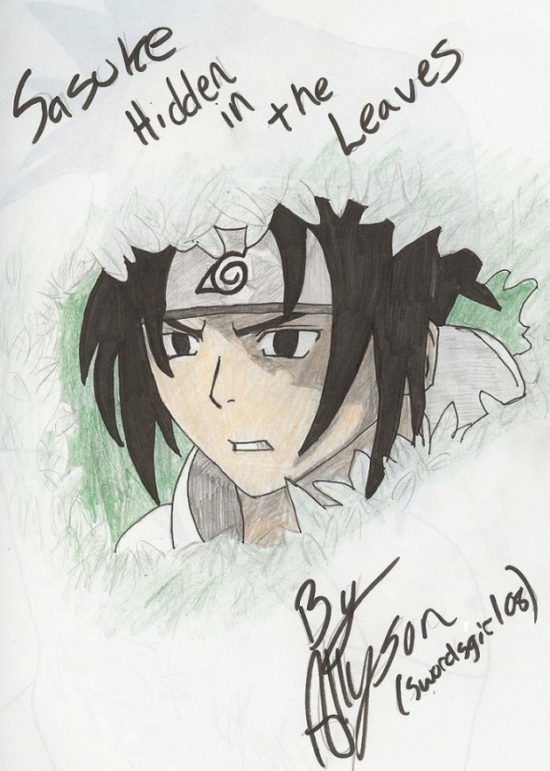 Sasuke In Leaves *coloured*