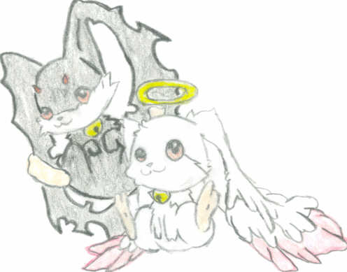 Cute Devil And Angel Bunnies!