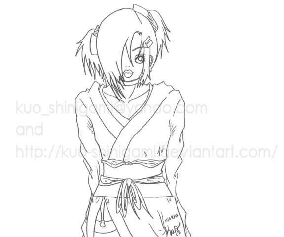 Naoto Kimono Line Art