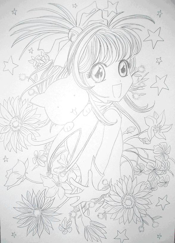 ::flowergril Line Art::