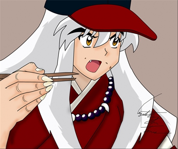 Inuyasha Eatin' - Colored