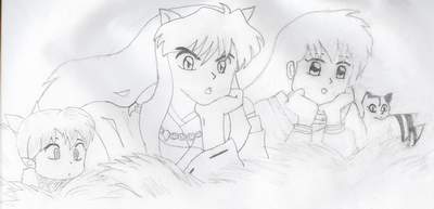 Inu, Kag, Shippo, And Kirara