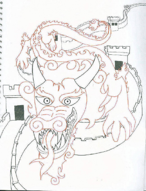 Chinese Dragon (inked)