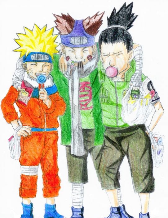 Naruto, Choji, And Shikamaru Color