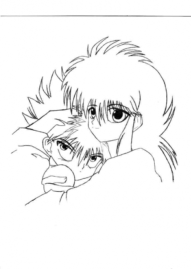 Kurama Huggles Hiei