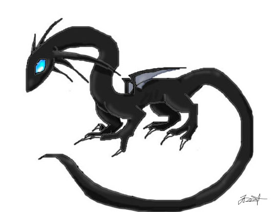 A Black Cute Dragon X3