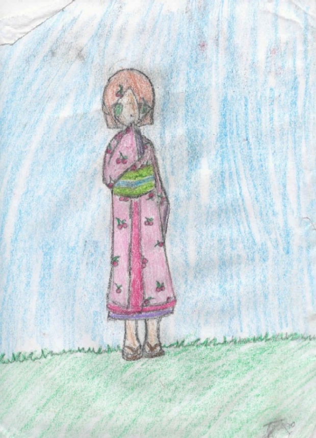 Little H-chan In A Cherry Kimono