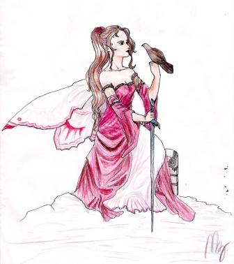 Faerie With Sword And Bird