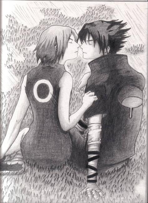 Sakura And Sasuke. A First Kiss..