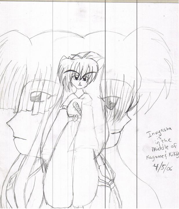 Inuyasha, Kagome, Kikyo(routh Draph