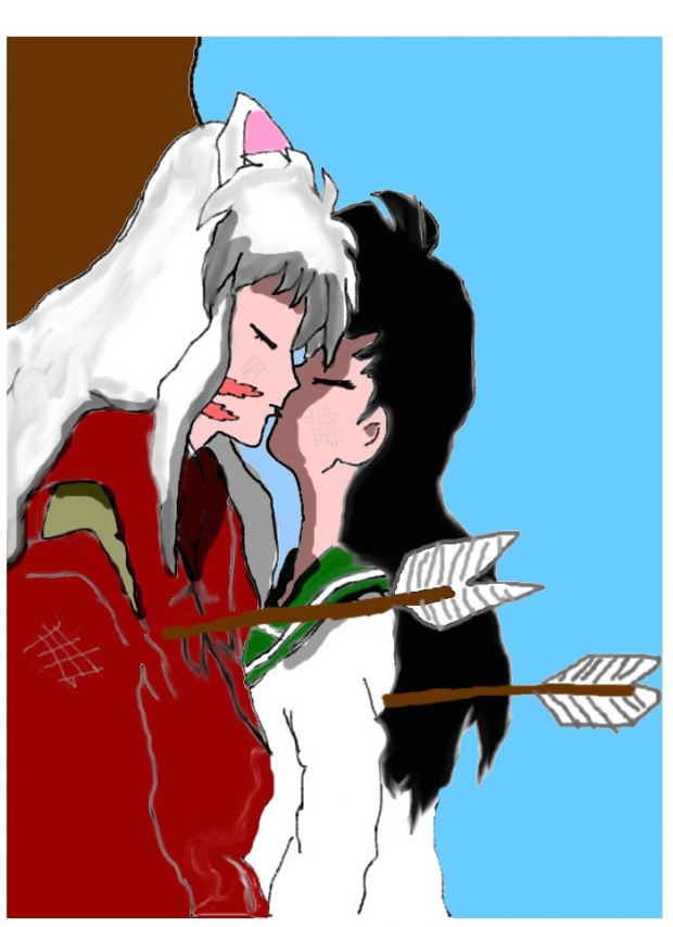 Inuyasha And Kagome Struck By Arows