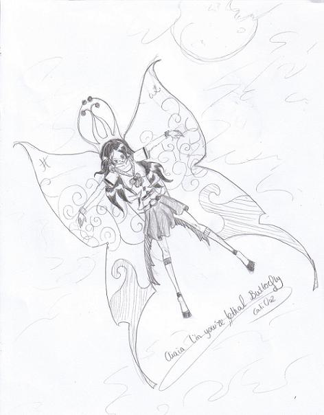 Butterfly Girl Flying In The Sky