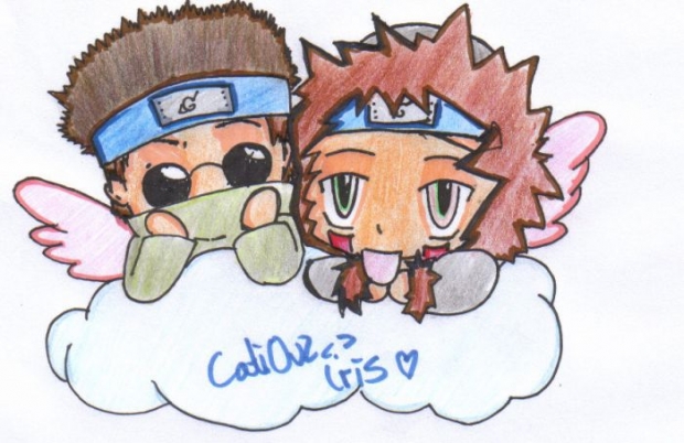 Chibi Shino And Kiba Colored