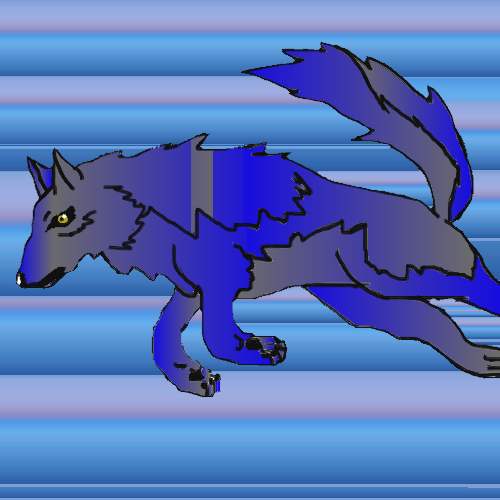 Blue And Grey Rainbow Wolf