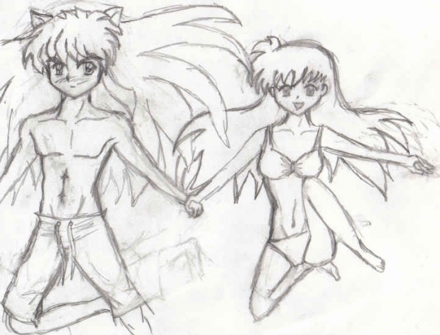 Inuyasha And Kagome Swimming