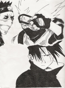 Kakashi, Sasuke, Zabuza