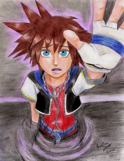 Sora Falling Into Darkness