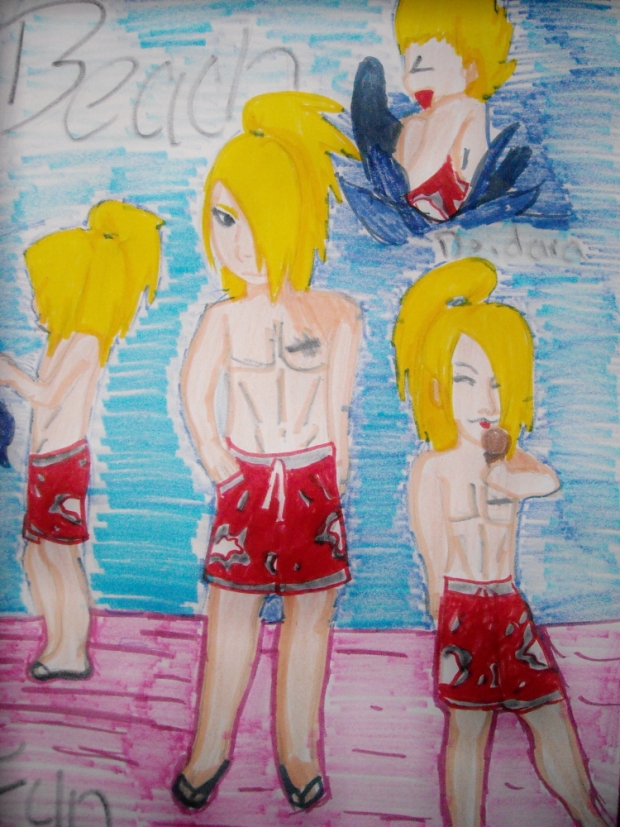 chibi deidara beach