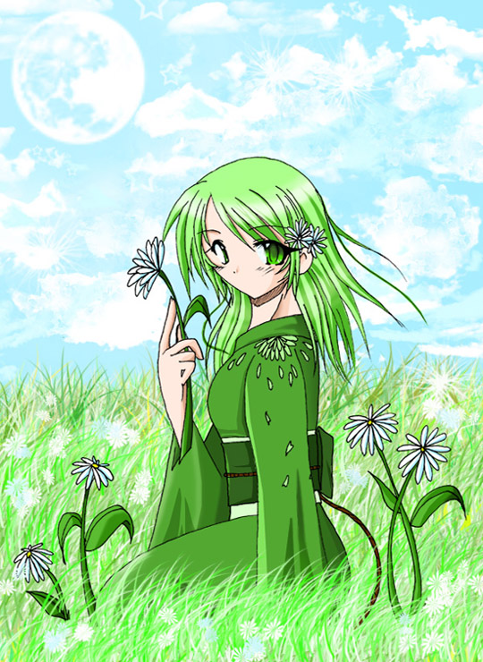 Green Kimono Girl