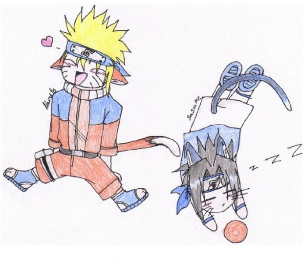 Naruto And Sasuke Kitties!