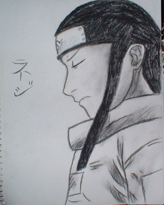 Neji Drawing In Charcoal