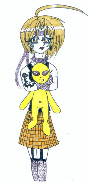 Goth Girl With Jark Plushie