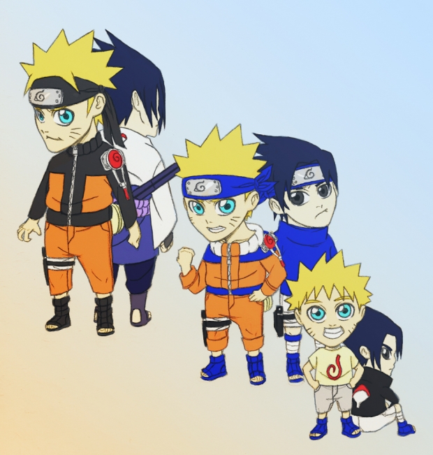 Naruto and Sasuke evolutions