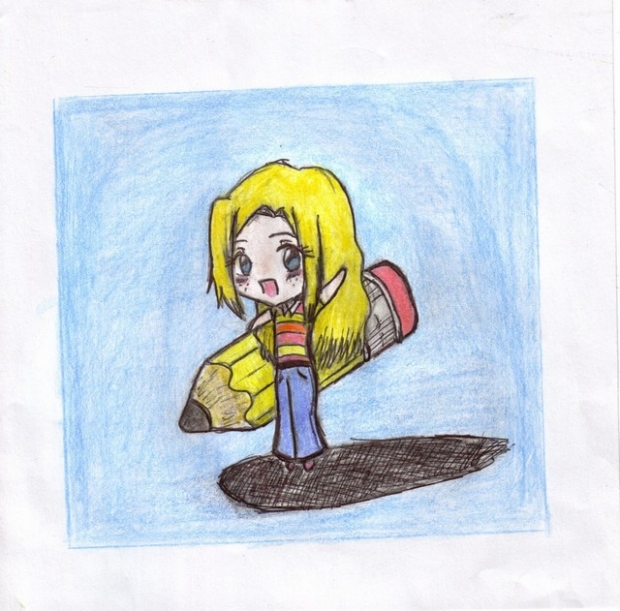 Me as a Chibi With a Pencil XD