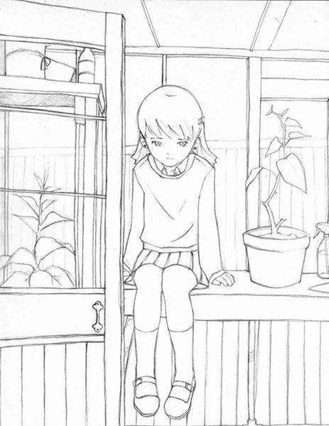 A Girl In An Old Greenhouse