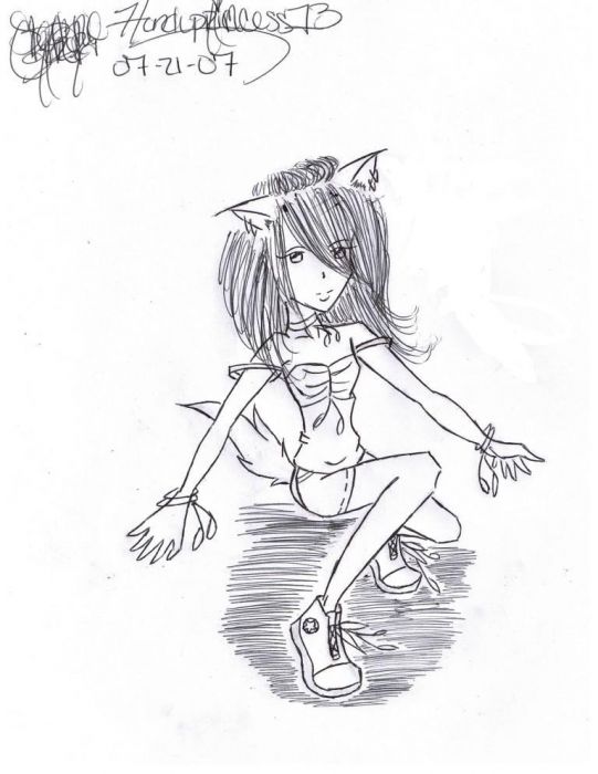 Neko Girl Uncolored