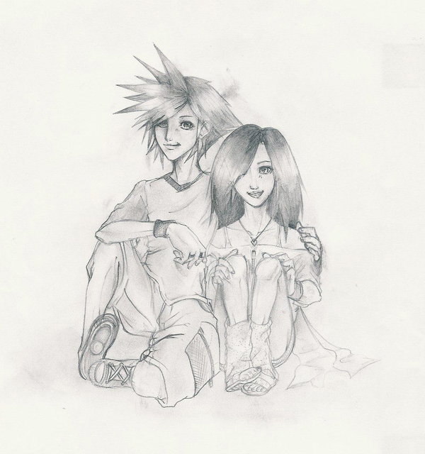 Sora And Kairi Sketch