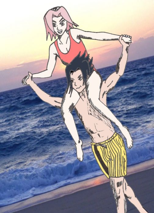 Sakura,sasuke, Day At The Beach