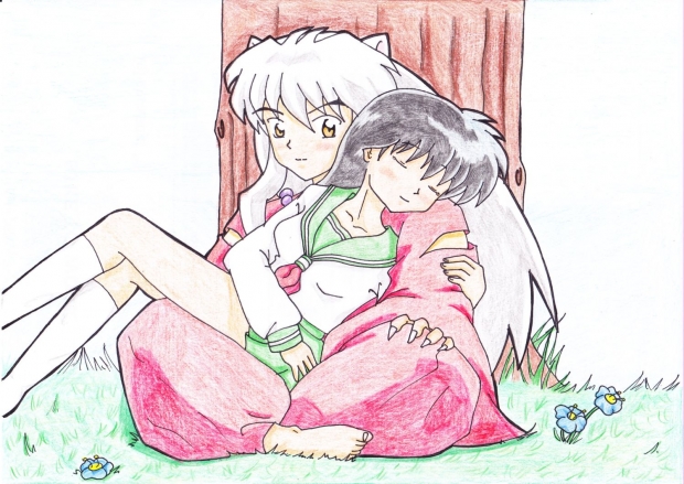 Inuyasha and kagome colored