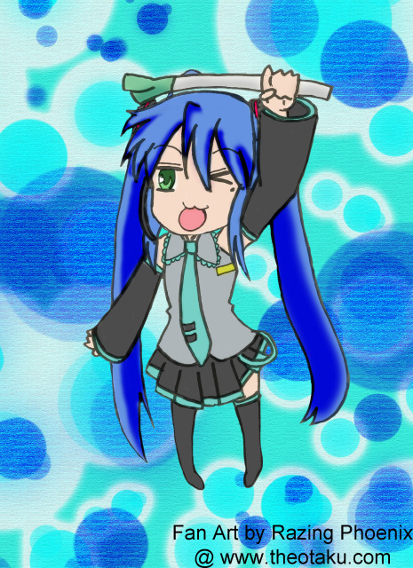 Konata Izumi+Cosplay=Miku Hatsune (Colored)