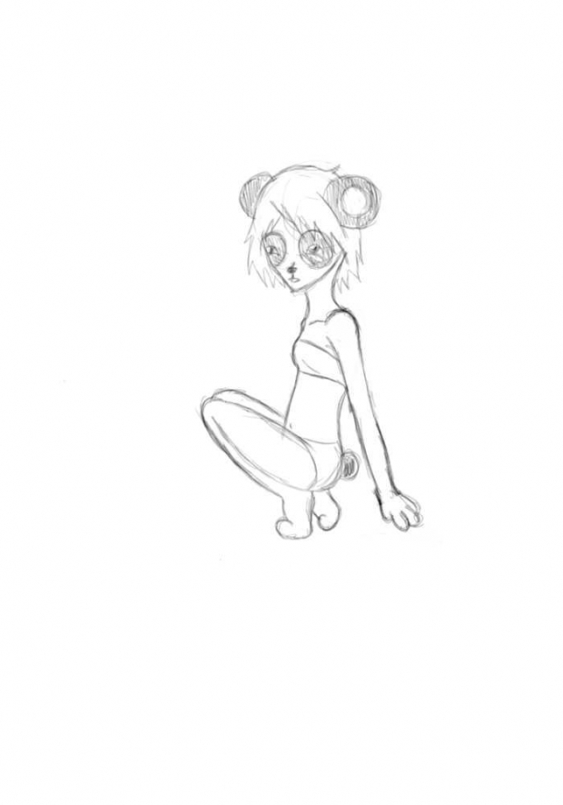 Panda Girl Sketch