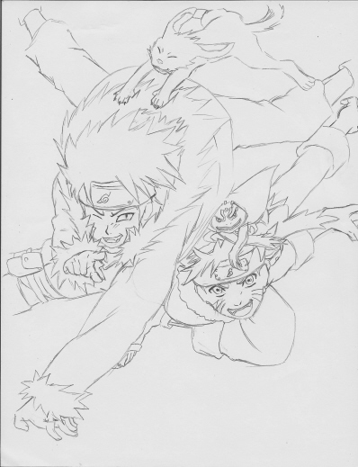 Naruto And Kiba (linart)