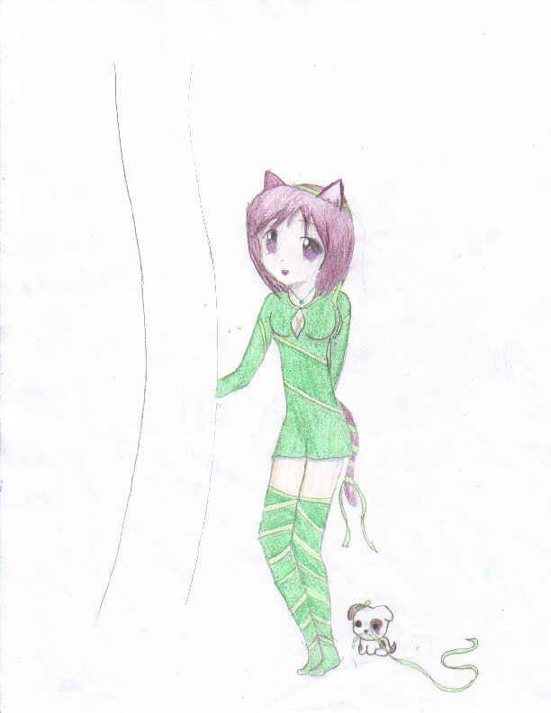 Neko Girl With Puppy Dog