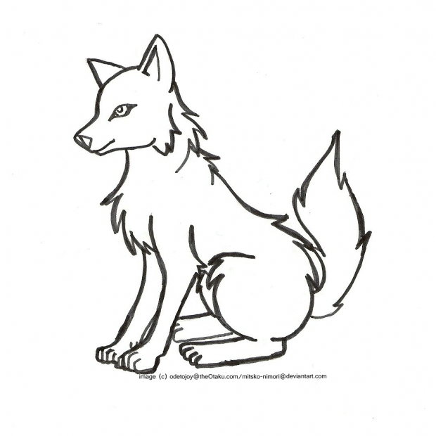 wolf line art