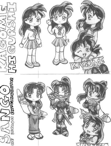 Chibi Kagome N Chibi Sango