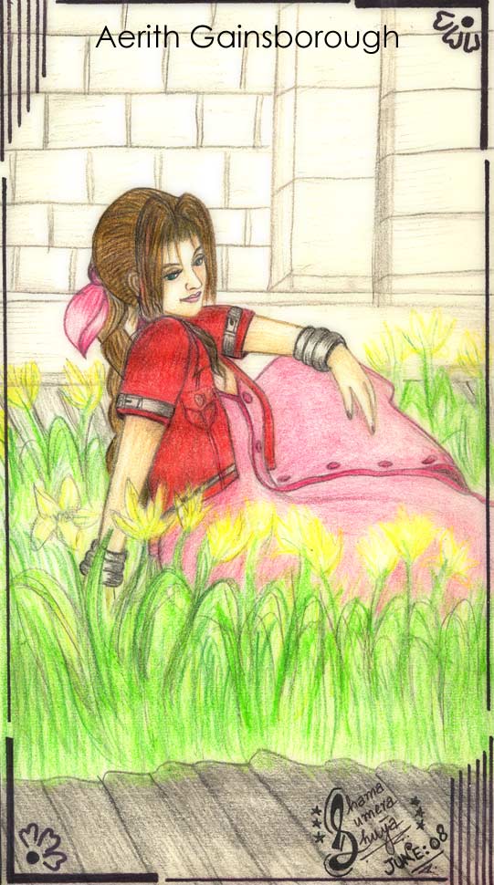 Aerith coloured sketch