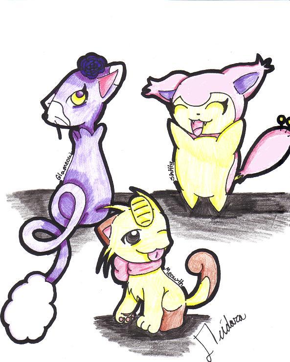 Meowth, Skitty & Glameow