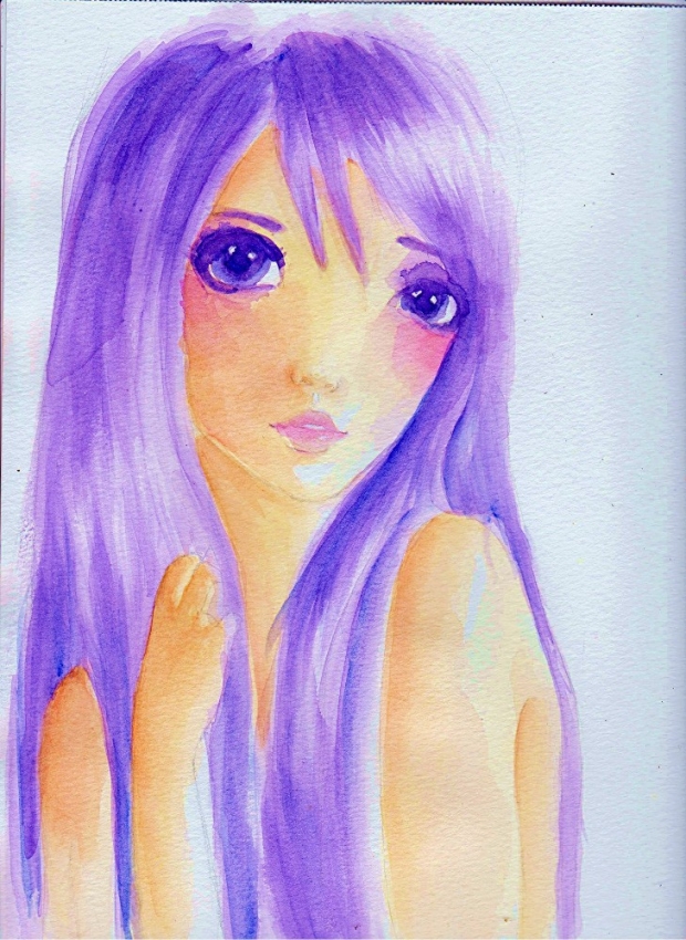 Purple hair girl