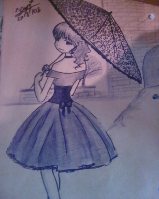 girl with umbrella