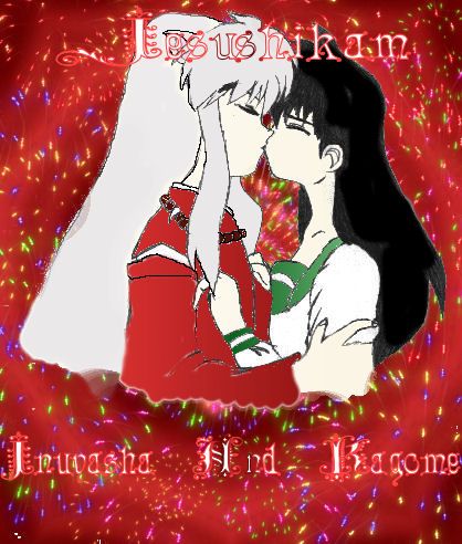 Inuyasha &amp; Kagome Kiss (colored)