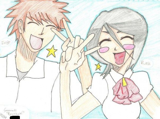 Ichigo and Rukia.