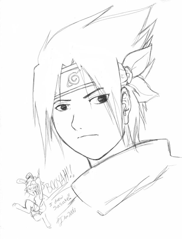 Omg Woot! I Drew Sasuke!